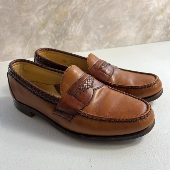 FootJoy Penny Loafer Men\'s 8.5 E Casual Chestnut Leather Handsewns In USA main image 6
